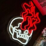 eclairez votre espace avec le neon flaming skull captivant 115 1