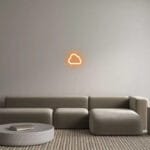 Icône Nuage Text Center Orange: Parfaite Pour Votre Déco!