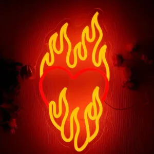 Illuminez Votre Espace Avec Le Néon Cœur Enflammé! ❤️