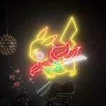 Illuminez Votre Espace Avec Le Néon Pikachu Samouraï ! ⚡