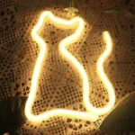 Illuminez Votre Espace Avec Notre Mini Néon Chat Ludique! Blanc