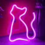 Illuminez Votre Espace Avec Notre Mini Néon Chat Ludique! Rose
