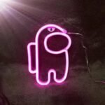 illuminez votre univers avec le mini neon among us rose 682 1