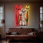 Néon Chats Uv : éclairez Votre Espace Avec Un Art Captivant !