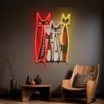 Néon Chats Uv : éclairez Votre Espace Avec Un Art Captivant !