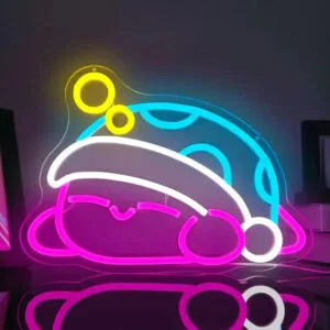 Néon Sleepy Kirby: Illuminez Vos Rêves Avec Douceur Et Magie!